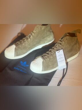 adidas Originals x Wales Bonner Superstar ‘Bronze Brown’ Suede Hi-top Sneakers